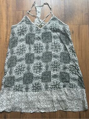 Blue Rain olive green sleeveless dress